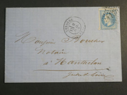 DM 8 FRANCE  LETTRE  1874 VENDOME A MANTHELAN    N°29 +AFF. INTERESSANT+++ - 1849-1876: Période Classique