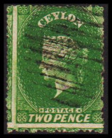 1861-1863. CEYLON. Victoria. TWO PENCE Perforated. Watermark STAR. Fine Cancel. (MICHEL 14C) - JF544379 - Ceylan (...-1947)