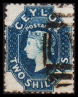 1863-1869. CEYLON. Victoria. TWO SHILLINGS. Perforated. Watermark Crown.  (MICHEL 41) - JF544388 - Ceylon (...-1947)