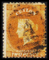 1861-1863. CEYLON. Victoria. TWO PENCE Perforated. Interesting Shade And Cancel.  (MICHEL 32) - JF544390 - Ceylon (...-1947)