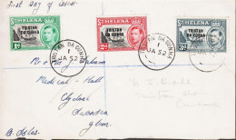 1952. TRISTAN Da CUNHA. Georg VI. THE COLONY'S BADGE. 1 D, 2 D And 3 D ST. HELENA  Overpr... (Michel 2, 4, 5) - JF544393 - Tristan Da Cunha