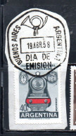 ARGENTINA 1958 ARGENTINE -BOLIVIAN FRIENSHIP JACUIBA-SANTA CRUZ RAILROAD LOCOMOTIVE ARMS 40c USED USADO OBLITERE' - Oblitérés