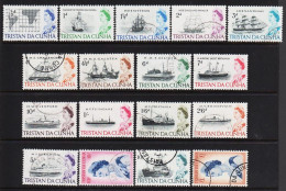 1965. TRISTAN Da CUNHA. Queen Elisabeth II. Complete Set With 17 Stamps With Ship Motives M... (Michel 71-87) - JF544400 - Tristan Da Cunha