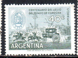 ARGENTINA 1958 CENTENARY OF CORDOBA POSTAGE STAMPS STAMP AND MAIL COACH 40c MNH - Ungebraucht