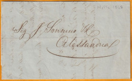 1848 - Lettre Pliée Avec Correspondance En Italien De Mattal, MALTA GB MALTE Vers ALESSANDRIA - Malte