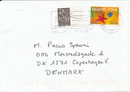 France Cover Sent To Denmark Chagny 10-6-2005 - Storia Postale