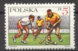 Poland, 1985, Field Hockey, Sports, MNH, Michel 2990 - Unused Stamps