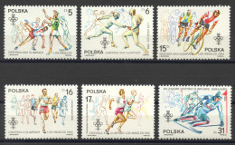 Poland, 1984, Olympic Games Sarajevo And Los Angeles, Sports, MNH, Michel 2913-2918A - Unused Stamps