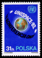 Poland, 1982, UNISPACE Conference, United Nations, Space, MNH, Michel 2816 - Unused Stamps