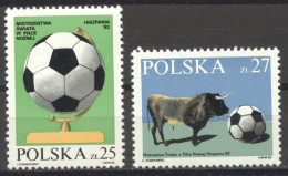 Poland, 1982, Soccer World Cup Spain, Football, Sports, Bull, Animals, MNH, Michel 2812-2813 - Unused Stamps