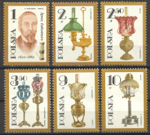 Poland, 1982, Lukasiwicz, Pharmacist, Petrol Lamps, MNH, Michel 2799-2804 - Unused Stamps