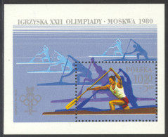 Poland, 1980, Olympic Summer Games Moscow, Sports, Canoeing, MNH, Michel Block 81 - Ongebruikt