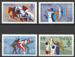 Poland, 1980, Olympic Games Lake Placid And Moscow, Sports, MNH, Michel 2674-2677 - Ungebraucht
