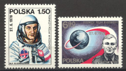 Poland, 1978, Space, Interkosmos, MNH, Michel 2563-2564 - Unused Stamps