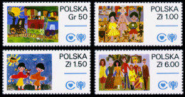 Poland, 1979, IYC, International Year Of The Child, United Nations, Drawings, MNH, Michel 2603-2606 - Unused Stamps