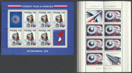 Poland, 1978, Space, Interkosmos, MNH Sheetlets, Michel Block 70-71 - Unused Stamps