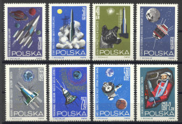 Poland, 1964, Space, Spacecraft, Gagarin, MNH, Michel 1553-1560 - Ungebraucht