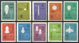 Poland, 1963, Space, Space Craft, MNH, Michel 1437-1446 - Unused Stamps