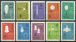 Poland, 1963, Space, Space Craft, MNH, Michel 1437-1446 - Nuevos