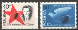 Poland, 1961, Space, Titov, Cosmonaut, Dove, MNH, Michel 1257-1258 - Ongebruikt