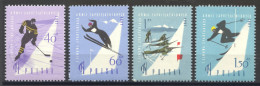 Poland, 1961, Army Winter Spartakiade, Ice Hockey, Skiing, Sports, MNH, Michel 1221-1224 - Nuevos