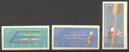 Poland, 1961, European Canoeing Championships, Sports, Imperforated, MNH, Michel 1254-1256B - Ongebruikt