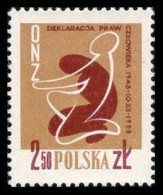 Poland, 1958, Human Rights Declaration, United Nations, MNH, Michel 1078 - Ungebraucht