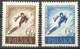 Poland, 1957, Skiing, Sports, MNH, Michel 1002-1003 - Unused Stamps
