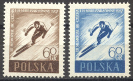 Poland, 1957, Skiing, Sports, MNH, Michel 1002-1003 - Nuovi