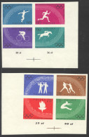 Poland, 1960, Olympic Summer Games Rome, Sports, Imperforated Blocks, MNH, Michel 1166-1173B - Unused Stamps