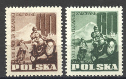 Poland, 1955, Motorcycle Mountain Race, Sports, MNH, Michel 928-929A - Unused Stamps