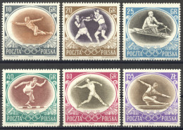 Poland, 1956, Olympic Summer Games Melbourne, Sports, MNH, Michel 984-989 - Nuevos