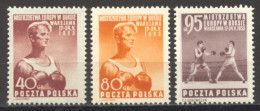 Poland, 1953, European Boxing Championships, Sports, MNH, Michel 802-804 - Neufs