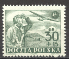 Poland, 1952, Polish Military Aviation, Airplane, Pilot, MNH, Michel 770 - Unused Stamps