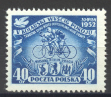 Poland, 1952, Cycling For Peace, Sports, MNH, Michel 735 - Neufs