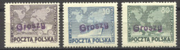 Poland, 1950, UPU, Universal Postal Union, United Nations, Groszy DOUBLE Overprint, MNH, Michel 636-638 - Neufs