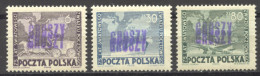 Poland, 1950, UPU, Universal Postal Union, United Nations, Groszy Overprint, MNH, Michel 636-638 - Ungebraucht