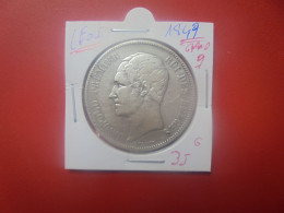 Léopold 1er. 5 FRANCS 1849 VARIETE "GRAND 9" ARGENT (A.8) - 5 Francs