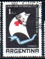 ARGENTINA 1959 RED CROSS SANITARY EDUCATION CAMPAIGN SANTA CRUZ SAILBOAT 1p USED USADO OBLITERE' - Usati