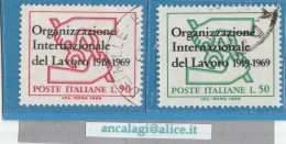 USATI ITALIA 1969 - Ref.0251C "ORGANIZZAZIONE DEL LAVORO" Serie Di 2 Val. - - 1961-70: Afgestempeld