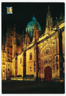 CPSM / CPM Dentelée10.5 X 15 Espagne (127) SALAMANCA  Salamanque Cathédrale Neuve - Vue Nocturne - Salamanca