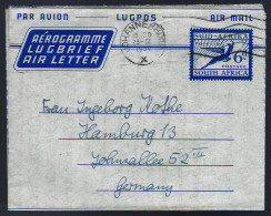 AÉROGRAMME DE JOHANNESBURG - 1959 - PAR AVION - POUR HAMBURG -  - Cartas & Documentos