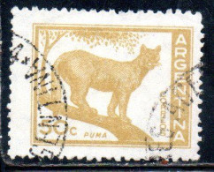 ARGENTINA 1959 1960 FAUNA ANIMALS PUMA 50c USED USADO OBLITERE' - Used Stamps