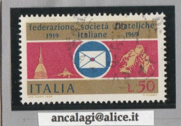 USATI ITALIA 1969 - Ref.0250A "SOCIETA' FILATELICHE" 1 Val. - - 1961-70: Oblitérés