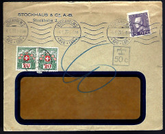 LETTRE DE STOCKHOLM - 1923 - TAXÉ EN SUISSE -  - Lettres & Documents