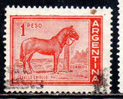 ARGENTINA 1959 1970 FAUNA ANIMALS DOMESTIC HORSE 1p USED USADO OBLITERE' - Used Stamps