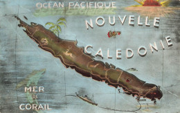 FRANCE- Carte De La Nouvelle Calédonie - Océan Pacifique - Mer De Corail - Nouvelle Calédonie - Carte Postale Ancienne - Nouvelle Calédonie