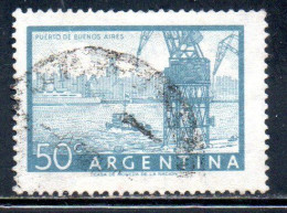 ARGENTINA 1954 1959 1956 BUENOS AIRES HARBOR 50c USED USADO OBLITERE' - Usati