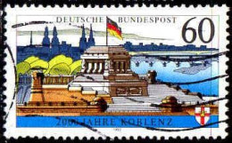 RFA Poste Obl Yv:1415 Mi:1583y Koblenz Deutsches Eck (Lign.Ondulées) (Thème) - Monumentos