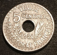 RARE TUNISIE - TUNISIA - 5 CENTIMES 1920 ( 1339 ) - Frappe Médaille - Muhammad Al-Nasir - Protectorat Français - KM 245 - Túnez
